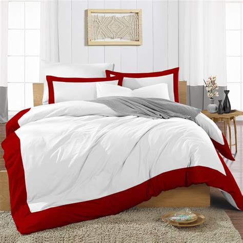Blood Red with White Two Tone Duvet Cover | Comfort Beddings