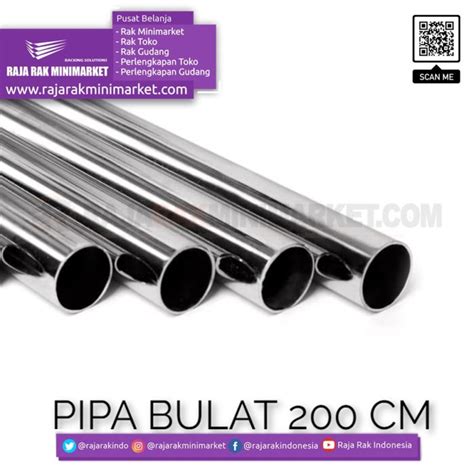 Pipa Bulat Panjang 200 cm – Pipa Bulat Panjang 2 m Warna Chrome | RAK ...