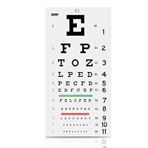 PECULA Eye Chart for Exams - Snellen Wall Chart 20 Feet, 11 X 22 in ...