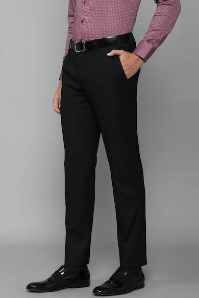 Buy Men Black Slim Fit Stripe Flat Front Formal Trousers Online ...