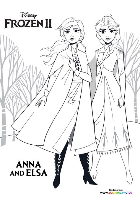 Elsa And Anna Coloring Pictures