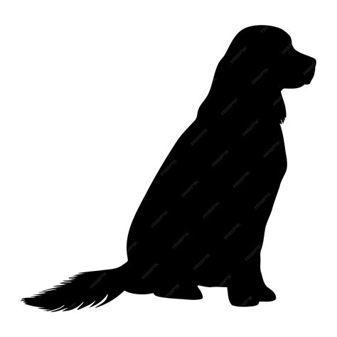 Premium Vector | Golden retriever dog sitting silhouette Vector illustration
