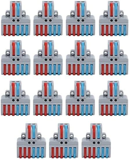 Besillia 15pcs Fast Wire Connector, ABS Plastic 2 Inlet 6 Outlet ...