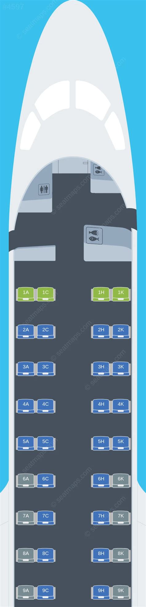E170 Aircraft Seating Chart 的图像结果
