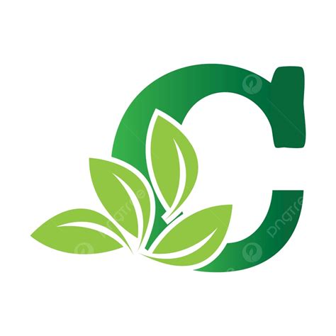 Letter C Monogram Clipart Hd PNG, Green Eco Letters C Logo With Leaves, Silhouette, Emblem ...