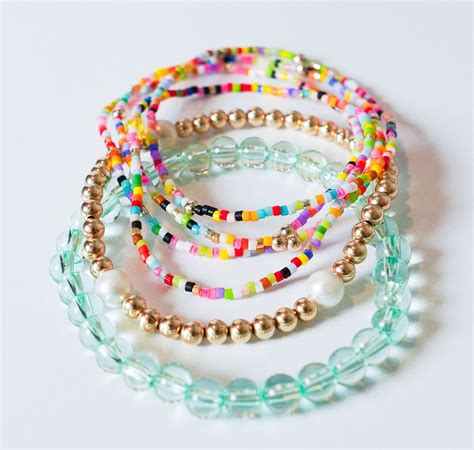 The Jazzy Stack Seed Bead Bracelet Stack of 4 or Stack 6, Dainty ...