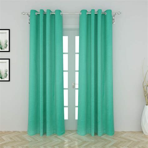 Buy Home Centre Seirra Solid Textured Semi-Blackout Door Curtain Pair ...