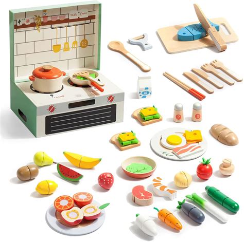 Giant bean Wooden Play Food Set, Play Kitchen India | Ubuy
