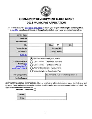 Fillable Online 2018 Community Development Block Grant Municipal ...