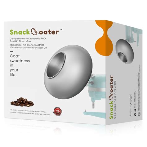Aieve Snack Coater Compatible with KitchenAid Bowl-Lift Stand Mixer for Making Chocolate Covered ...