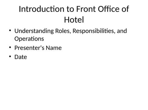 Front Office Introduction 的图像结果