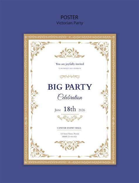 Victorian party template design | Free PSD