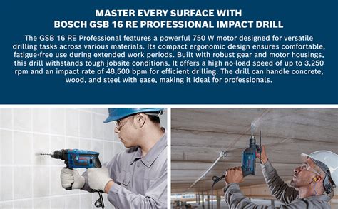 Bosch GSB 16 RE Heavy Duty Corded Electric Impact Drill, 750W, 1.8 kg ...