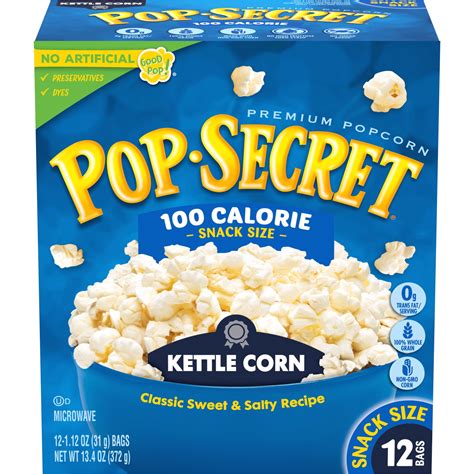 Pop Secret 100 Calorie Kettle Corn Popcorn, Movie Theater Style, 12 ...