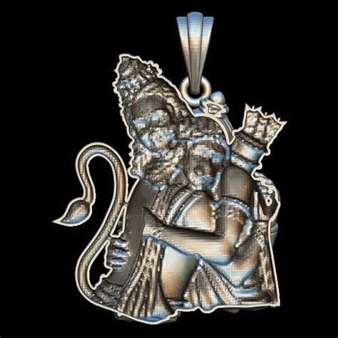 Ram Hanuman 3D Model Pendant - Divine 3D Printable Jewelry