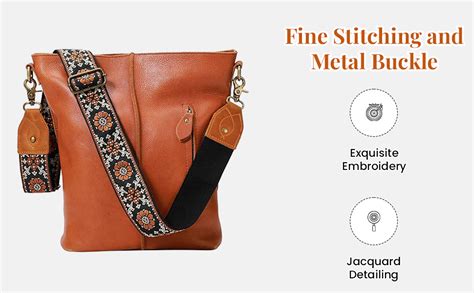 PALAY® Retro Jacquard Embroidery Wide Shoulder Strap Crossbody Strap ...