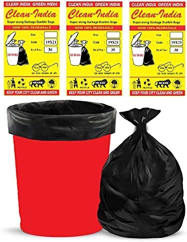 Clean India - Premium Medium Plastic Garbage Bags 19X21 Inches | Black ...