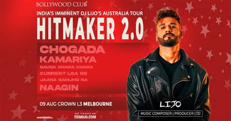 Bollywood Club Presents THE HIT MAKER 2.0 DJ LIJO Tour, Melbourne ...