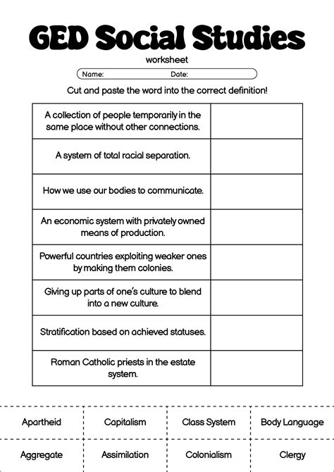 Social Studies Worksheets
