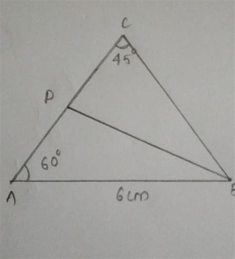 In triangle ABC BP is perpendicular to AC. Angle A = 60 degree Angle C ...