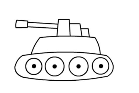简笔画坦克，儿童画坦克-露西学画画