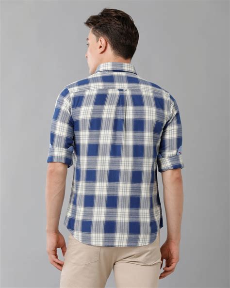 Space Blue Twill Check Casual Shirt – Double Two