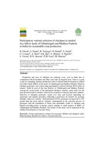 Participatory varietal selection of chickpea in rainfed rice fallow ...