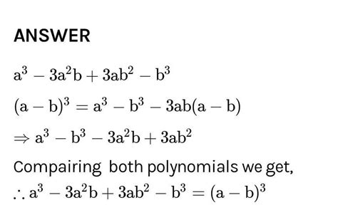 Factorise a3! 3a2b + 3ab2! b3 - Brainly.in