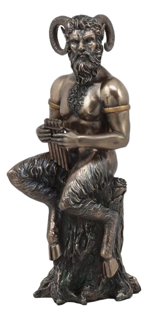 Ebros Greek God Pan Statue 9.75" Tall Deity of The Wild Pan Playing The ...
