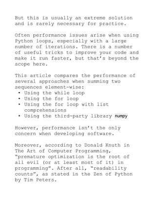 Image result for Speed Up Python for Loop