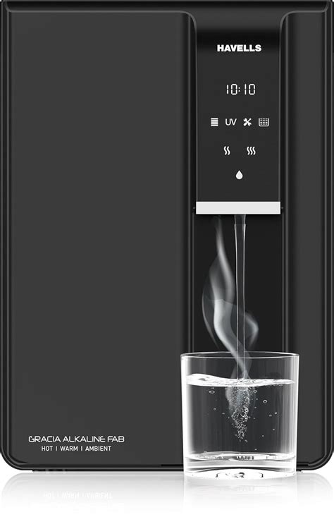 Havells Gracia FAB Alkaline Water Purifier (Black), RO+UV+Alkaline, Hot ...