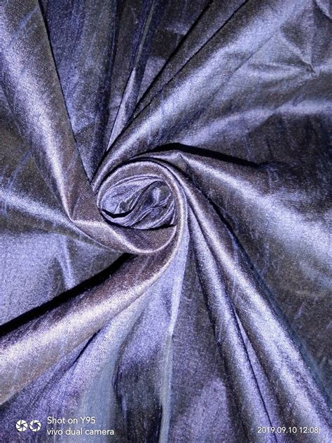 100% pure silk dupioni fabric DARK NAVY 54" wide with slubs MM7[7 ...
