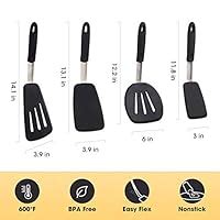 Buy MICHELANGELO 4-Piece Silicone Spatula Turner Set, Large Spatulas ...