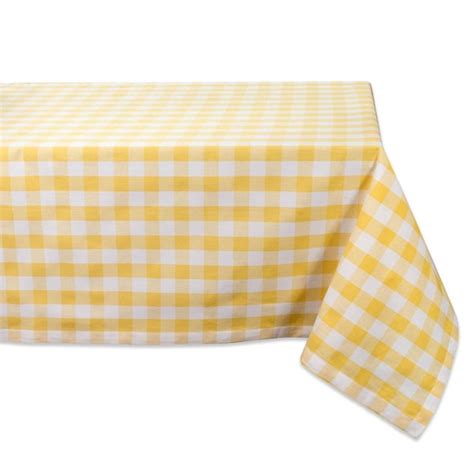 DII Yellow Cotton Tablecloth - 60-in x 84-in - Wrinkle Resistant ...