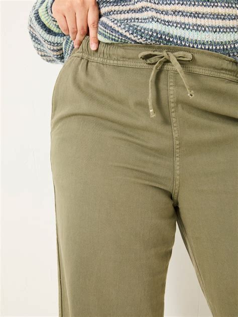 Ashby Khaki Green Wide Leg Trousers | FatFace