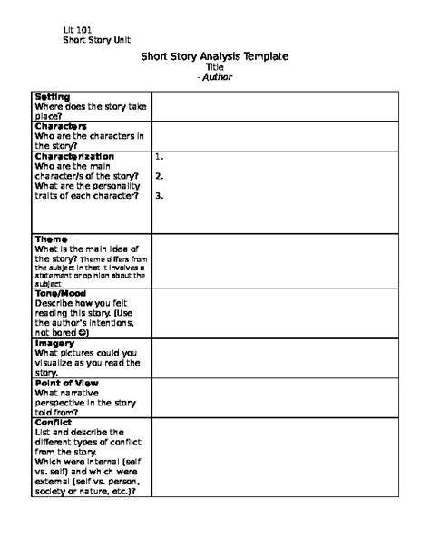 Image result for Short Story Analysis