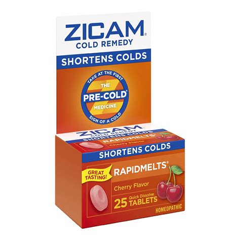 Zicam Zinc Cold Remedy RapidMelts Tablets, Cherry - 25 ct