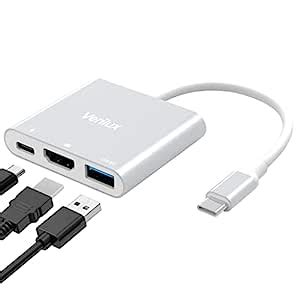 Verilux® Type C Adapter, USB C to HDMI Adapter, 3-in-1 USB C Adapter ...