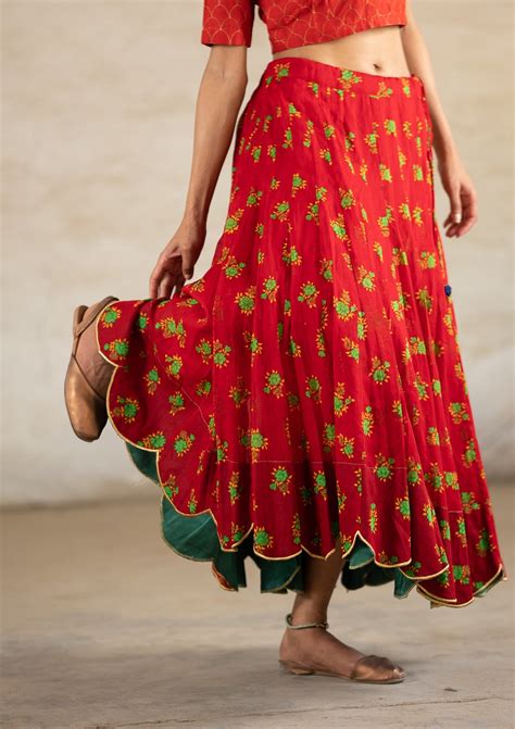 Seirein Red Ghagra Skirt