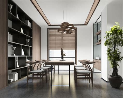 800平中大型 现代中式风格 办公室装修案例_现代中式 -工程案例-上海匠誉建筑装饰工程有限公司
