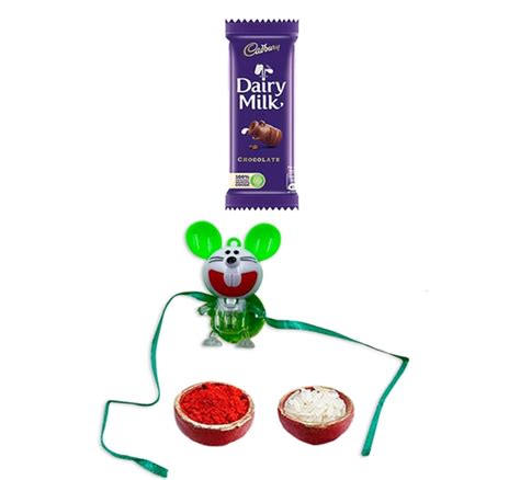 Mice lighting Kids Rakhi with Cadbury Dairy Milk Online|Mirchi