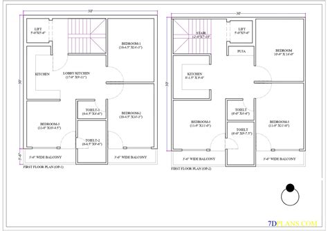 HOUSE PLAN OF PLOT SIZE 30 X30 = 30 FEET BY 30 FEET = 100 SQUARE YARDS SOUTH FACING LAYOUT PLAN ...