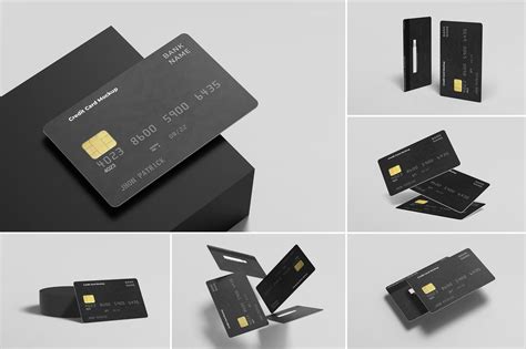 质感芯片信用卡会员卡银行卡磁卡设计贴图ps样机素材展示效果模板下载_颜格视觉