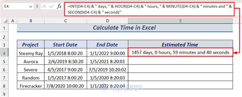 Excel Time Calculation 的图像结果