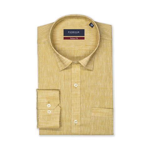 Sand Color Poly Cotton Shirt For Men – Punekar Cotton