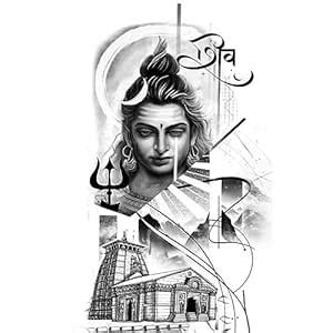 ORDERSHOCK Lord Shiva With Kedarnath Tattoo Temporary Tattoo Stickers ...