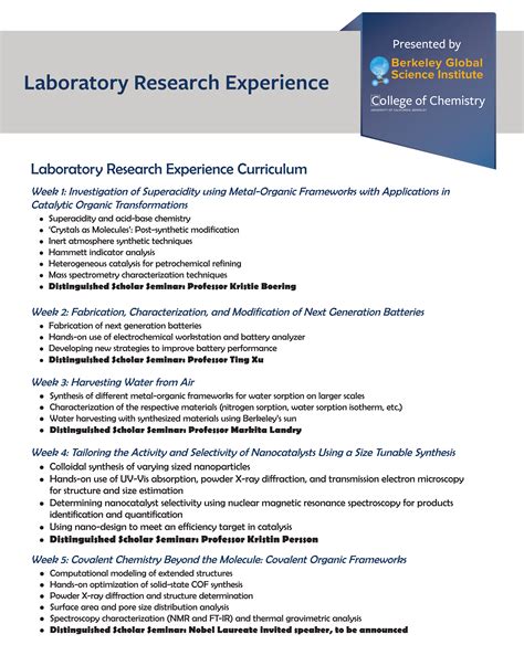 Laboratory Research Experience Program | Berkeley Global Science Institute
