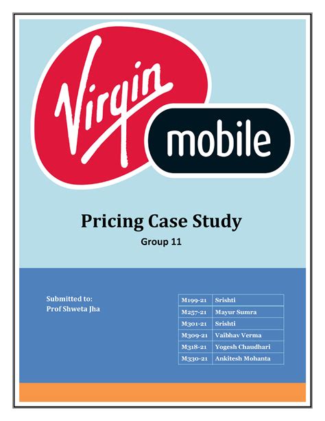 Pricing A 11 Virgin Mobile - Pricing Case Study Group 11 M199-21 ...