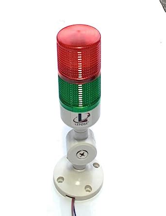 Litost® 2 Tier Signal Tower Lamp Light with Buzzer 24 Volt DC (RED ...