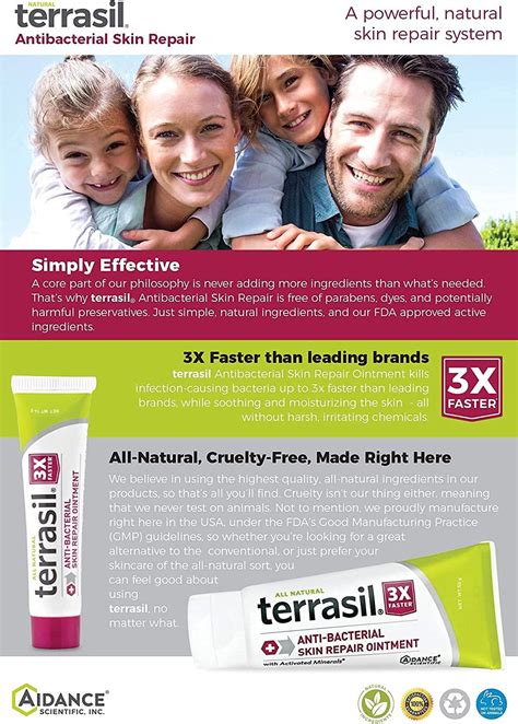 Terrasil Antibacterial Skin Repair Cream - Natural Treatment for Fissures, Folliculitis, Angular ...